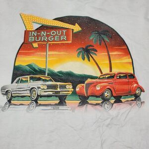 In-N-Out Burger SS White Unisex Tee Classic Cars - Size XXL